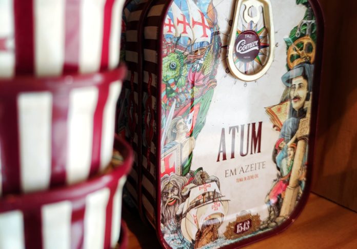 Atum brand of canned tuna fish on a shelf