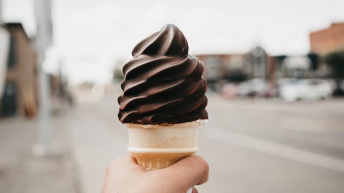 Chocolate soft serve ice cream