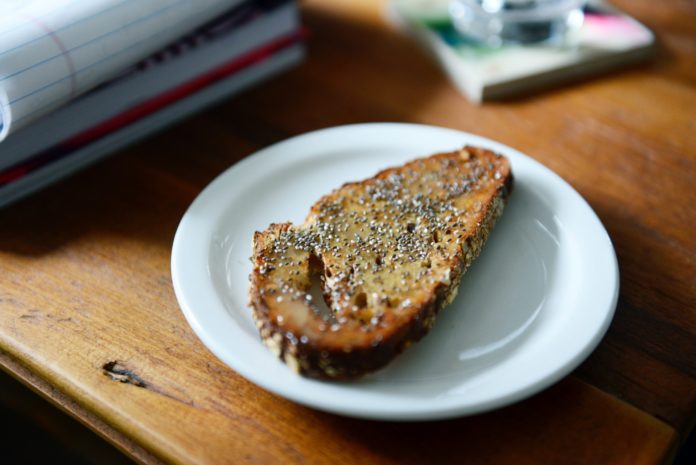 Honey toast with chia seeds