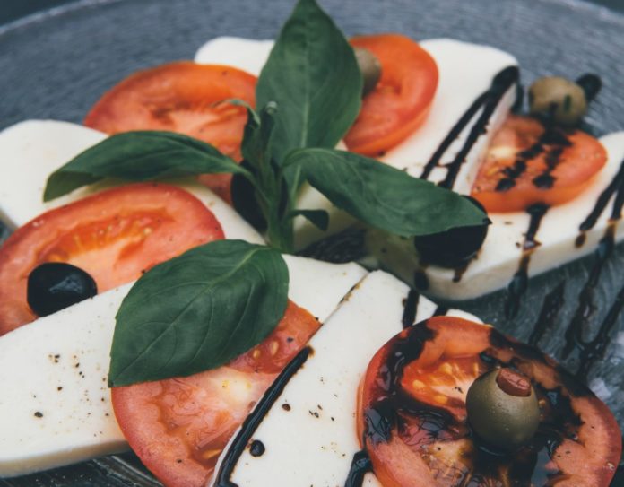 Mozzarella and tomato dish