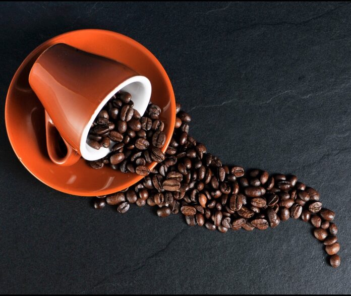 Coffee beans shaped like steam